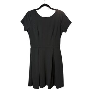 Single Los Angeles Black Fit & Flare Dress Pleated Skirt Short Sleeve Small